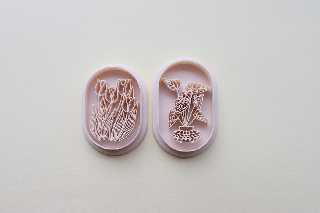 TULIP ANTHURIUM EMBOSSED, Clay Cutter, Embossed Cutters, Plant Cutters