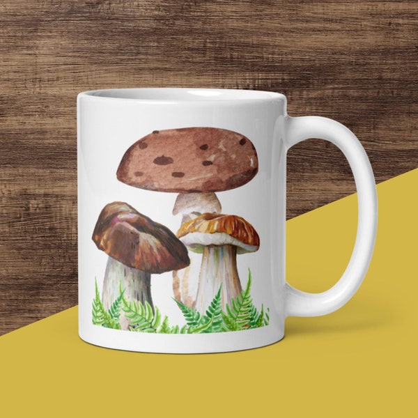 Mushroom Coffee Mug, Nature Lover, Foraging Gift, Earthy Decor, Mycologist present