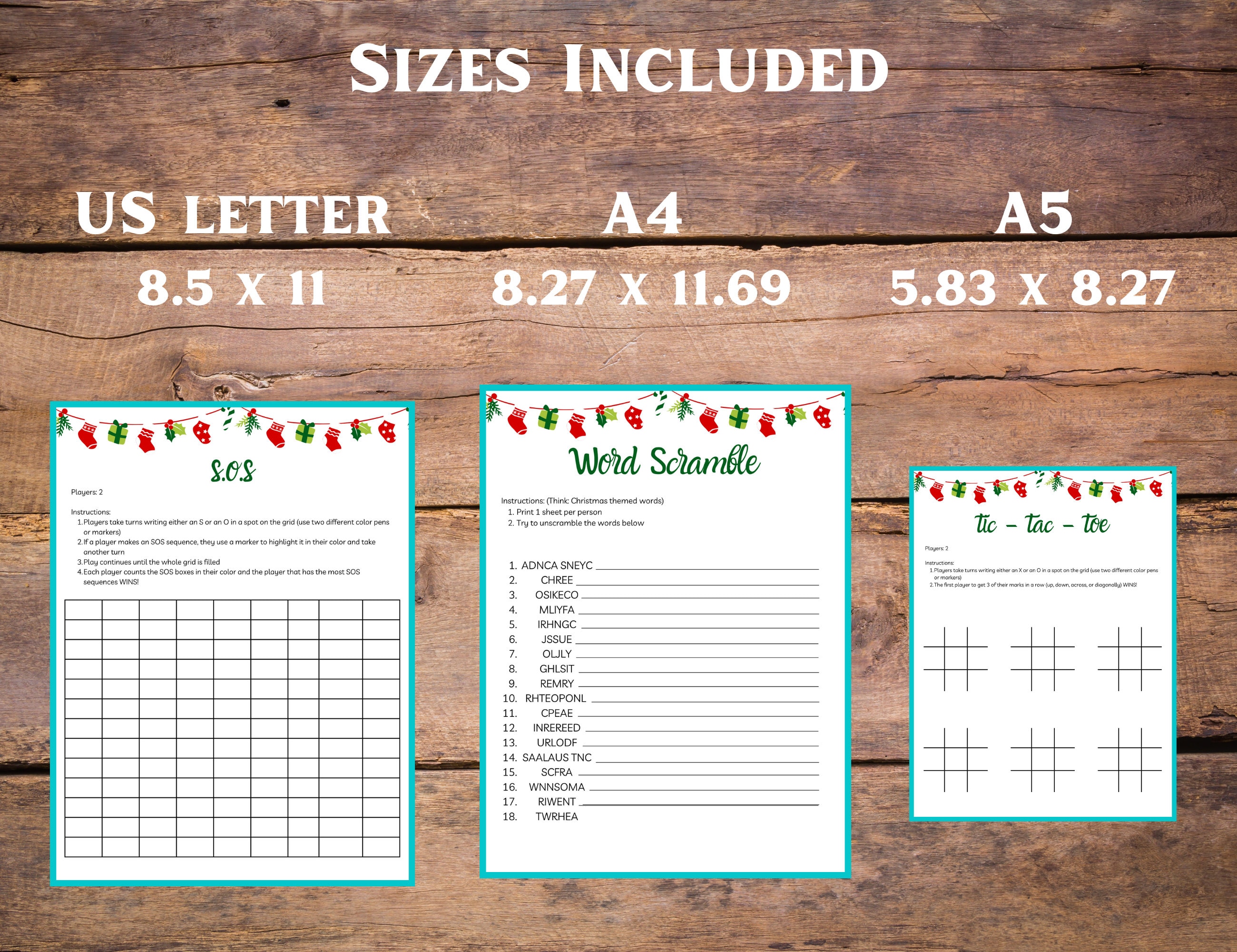 Christmas Games Printable, Games Bundle - Etsy