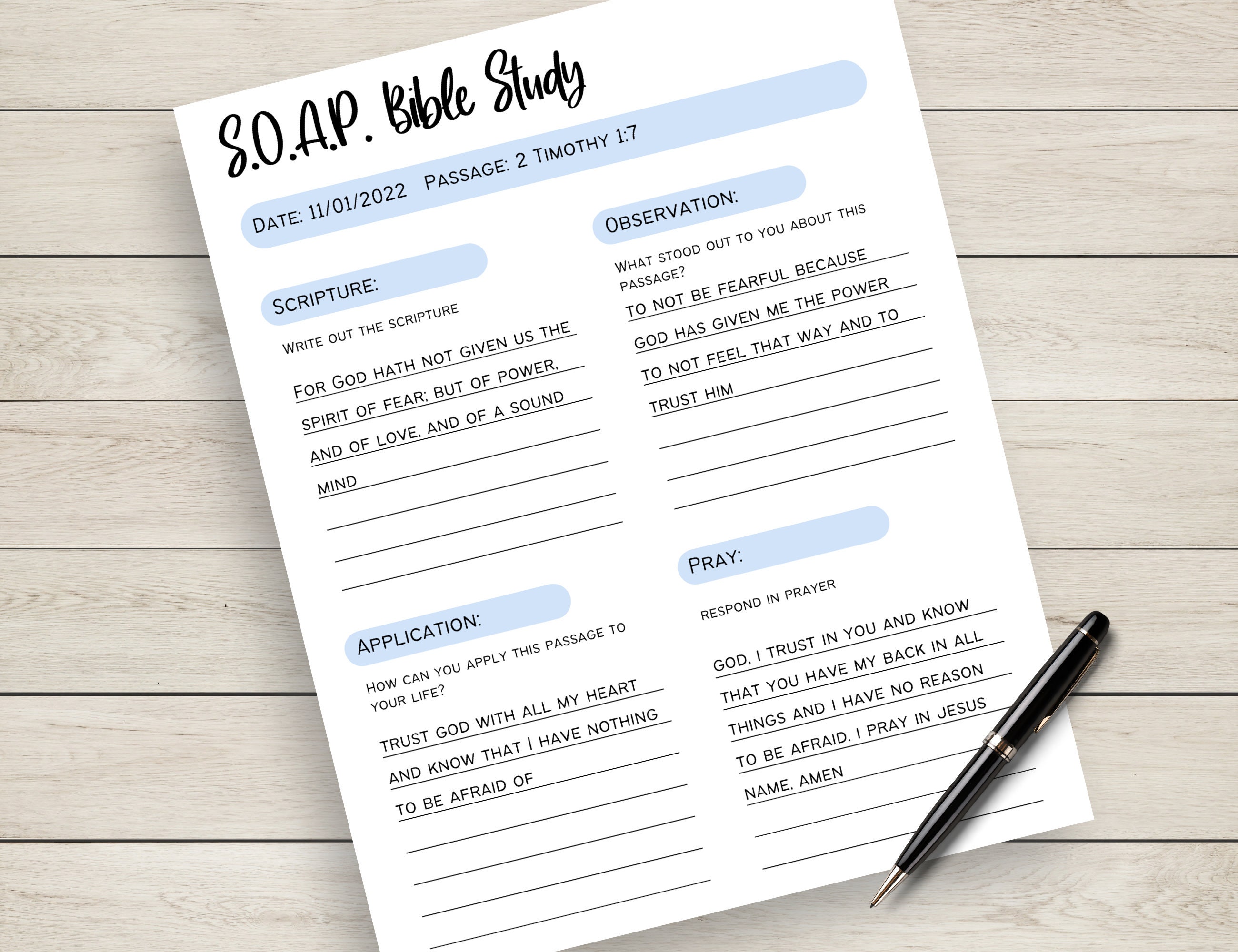 S.O.A.P. Bible Study Printable - Etsy