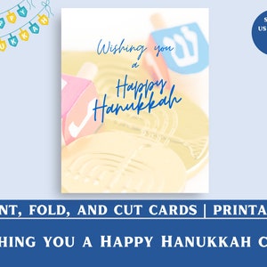 Carte de Hanoucca | Carte imprimable | 4" x 6", Lettre US, A4, A5