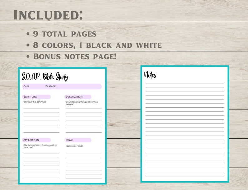 S.O.A.P. Bible Study Printable - Etsy