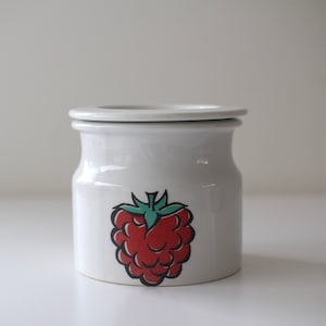 Vintage Arabia Finland Pomona Himbeermarmeladetopf mit Deckel, Tür Raija Uosikkinen / Made in Finland