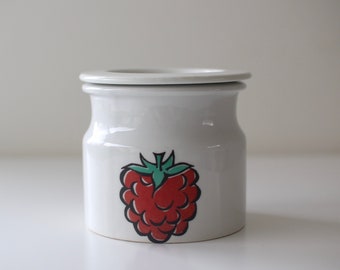 Vintage Arabia Finland Pomona Frambozenjampot met deksel ontworpen door Raija Uosikkinen / Made in Finland