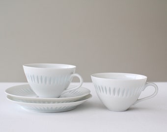 Set van 2 Arabia Finland Friedl Holzer-Kjellberg rijstporselein espresso demitassekop /Vintage Arabia Finland jaren 1950