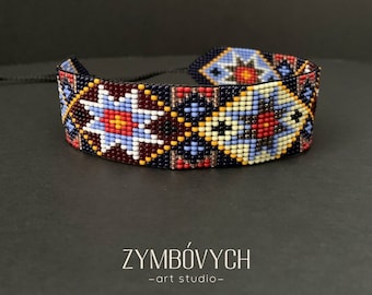 Collana Gerdan ucraina, girocollo con perline a stella blu, gioielli etnici