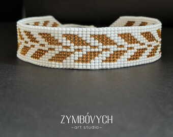 Collana girocollo Gerdan con perline, realizzata a mano, stile etnico ucraino.