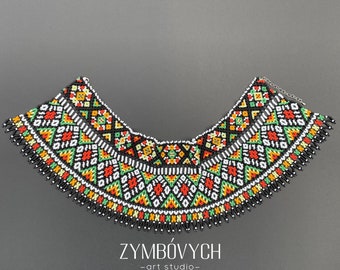 ウクライナの手作りビーズネックレス：Ethno Gerdan Silyanka