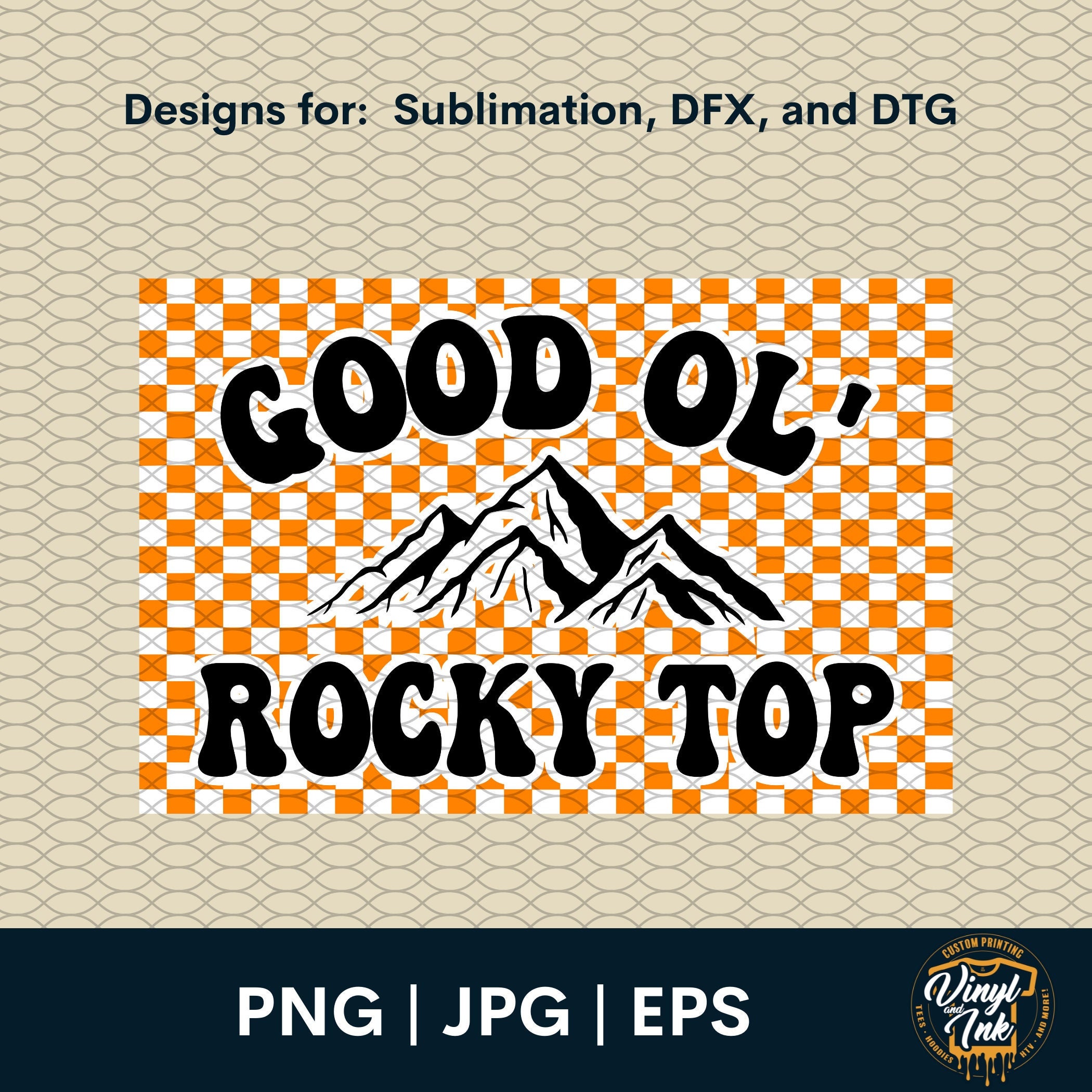 Good ol rocky top tennessee football png design for etsy