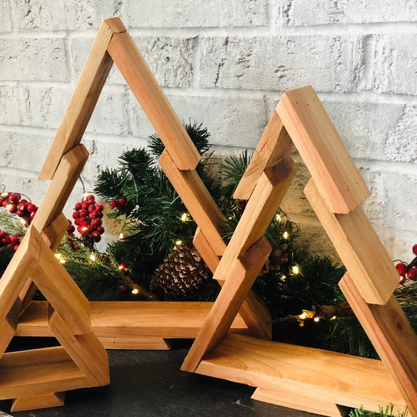 Christmas Tree Decor Christmas Trees Wooden Christmas Tree Shelf Christmas Tree Decoration Christmas Tabletop Tree, Mantle, Rustic Holiday