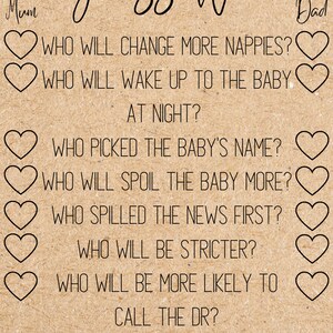 Baby shower Game templates