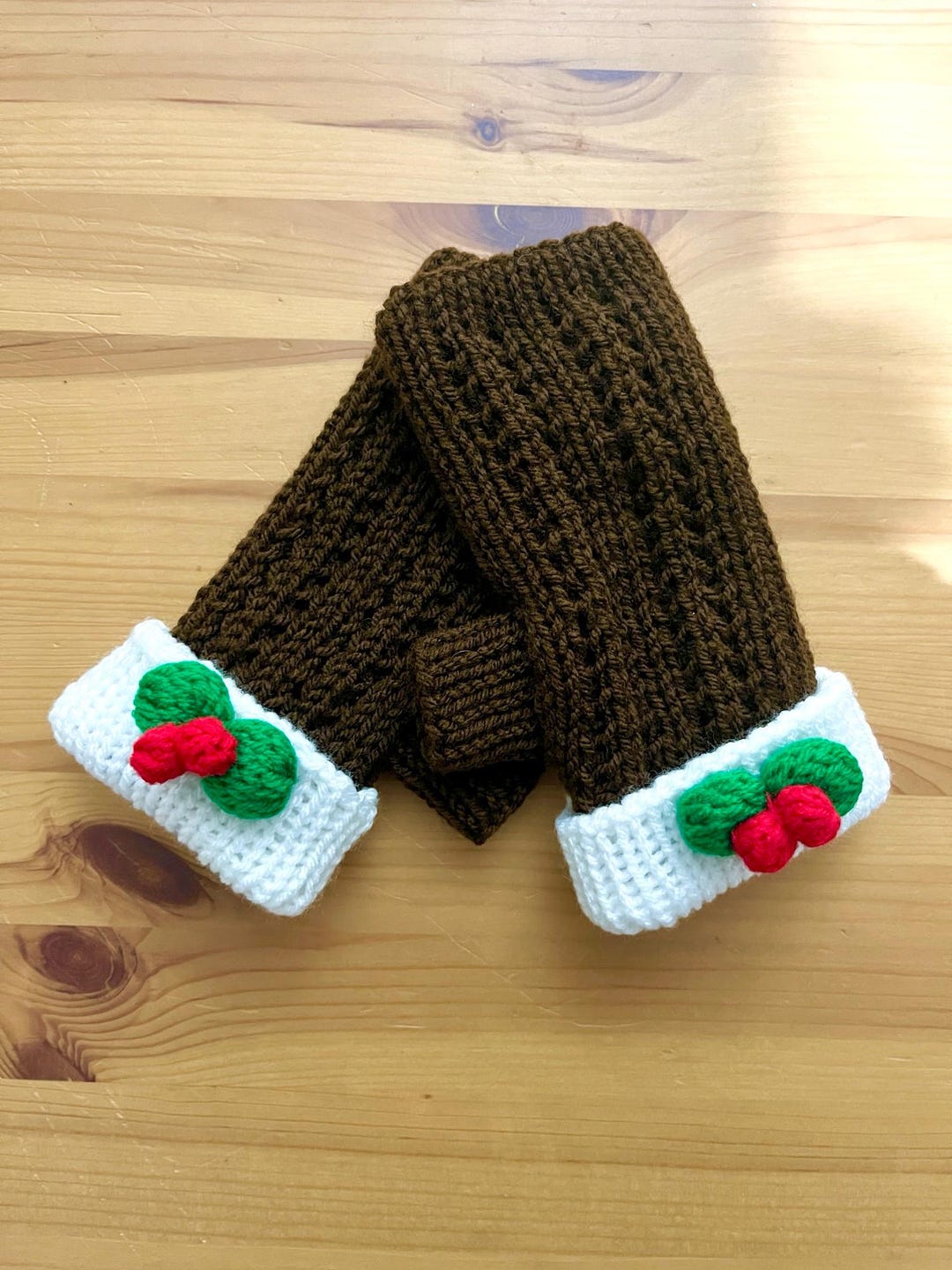 Sentro Mittens Pattern Christmas Pudding Fingerless Gloves S/M Hands Addi 22-46 ...