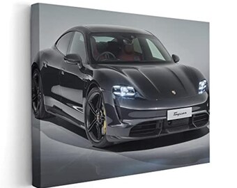 Porsche Taycan Supercar Wall Art Decor Canvas Printing