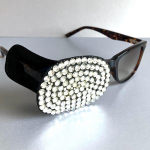 Over Glasses Silver Sparkle Eye Patch SMALL