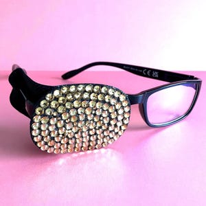 Over Glasses Eye Patch Gold Sparkle SMALL