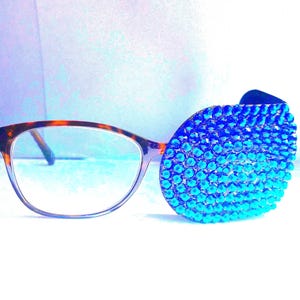 BLUE  OVER-Glasses Sparkly Eye Patch LARGE