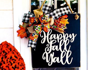 Fall Welcome Sign Fall Front Porch Decor Autumn Welcome Sign Pumpkin Fall Front Door Decor Fall Front Door Sign Fall Door Hanger Fall Porch