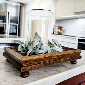 Wooden Farmhouse Tray Summer Dining Table Decor Kitchen Centerpiece Primitive Christmas Gift Mom Housewarming Rustic Wood Fall Home Decor