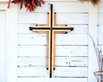 Rustic wood cross for wall decor Christian home decor gift Faith wall decorative cross for the wall Rustic Christian Decor wooden cross wall