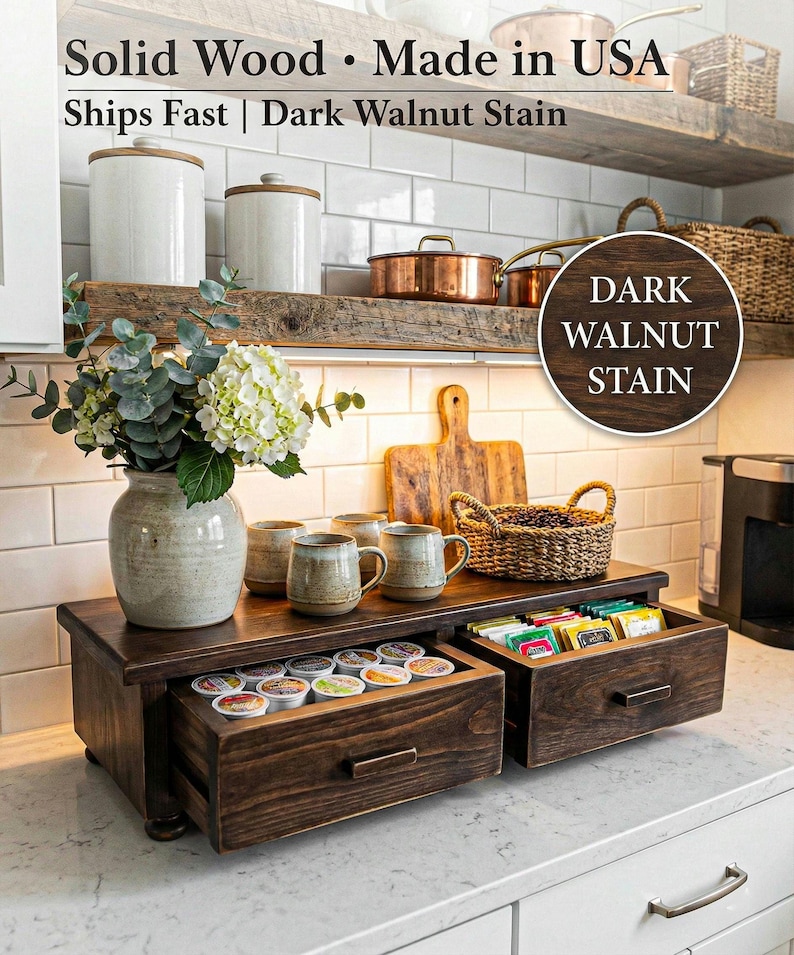 Primitive Farmhouse Countertop Kitchen Storage Cabinet |rustic Kitchen ...