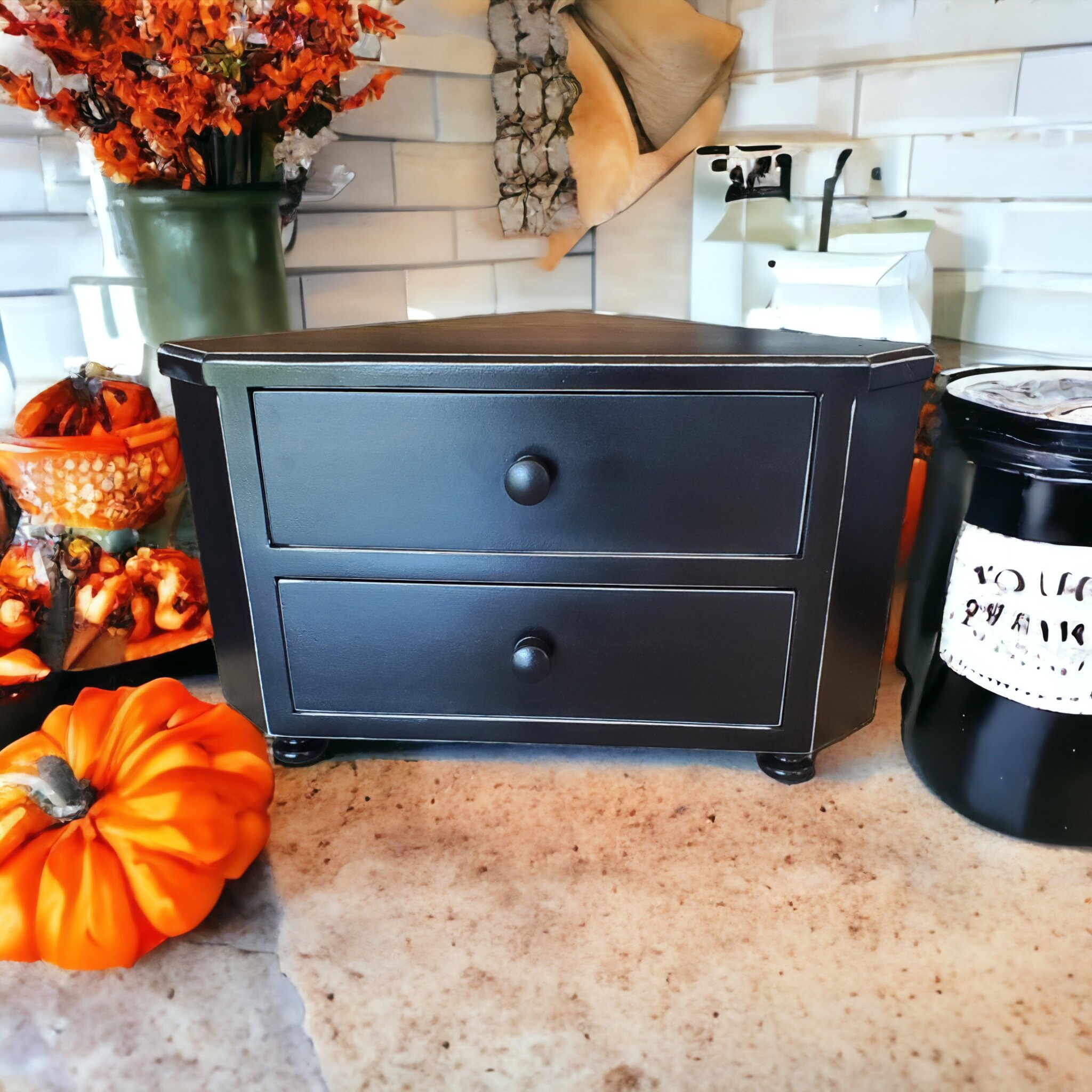 Black corner 2024 accent cabinet