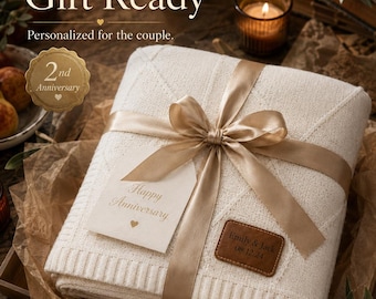 CUSTOM Cotton Throw| SecondYear Anniversary, Cotton Anniversary Gifts for Him,2nd Anniversary,2nd Wedding Anniversary,Two Year Anniversary