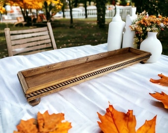 Wooden centerpiece tray French country tray mantle tray Rustic riser centerpiece Modern farmhouse Primitive Mother's Gift Mom Housewarming