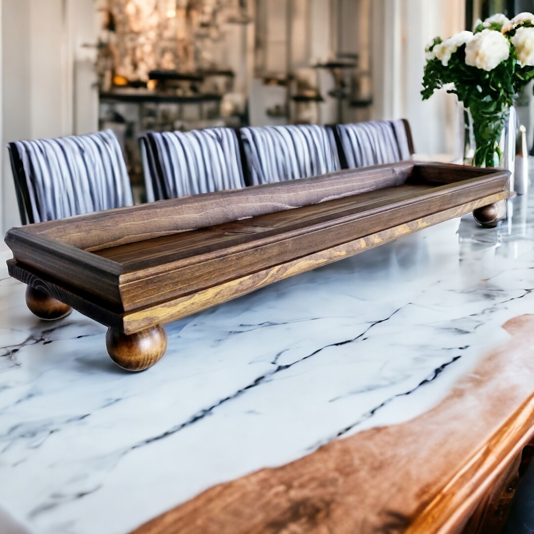 Rustic Wood Table Centerpiece Tray: Farmhouse Dining Decor - Etsy