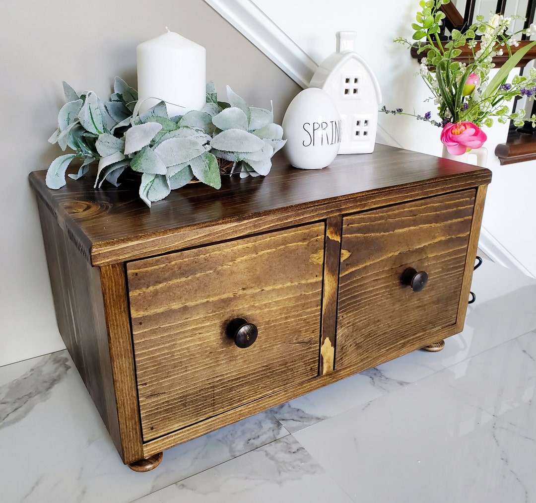 Tabletop Drawers Countertop Kitchen Storage Rustic Etsy