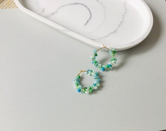 Handmade "Ocean Dream" Hoop Earrings