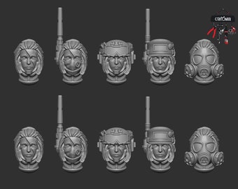 Space Trooper Heads - Female D Conversion Bits (x10)
