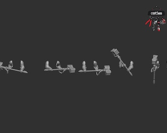 Puntas de conversión para martillo de potencia tipo 1 de Knight Marine (x5)