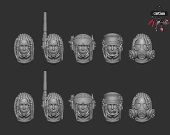 Space Trooper Heads - Female C Conversion Bits (x10)