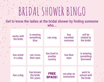 Bridal Shower Bingo Etsy