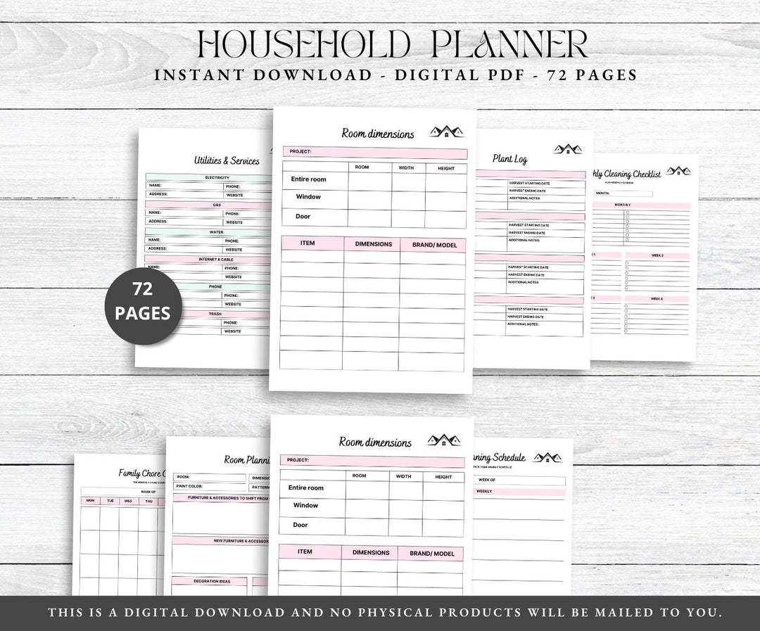 Household Planner Printable Household Management Binder Household ...