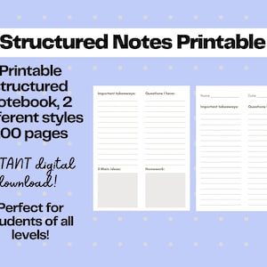 Digital Notebook, iPad Notetaking, Notepaper Template Goodnotes, Student Note Taking, Digital Notepad, Portrait Notes, Printable