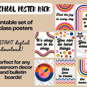 Inspirational Classroom Posters, Positive Affirmation, Classroom Decor, Growth Mindset, Printable Classroom Posters, Classroom Quotes