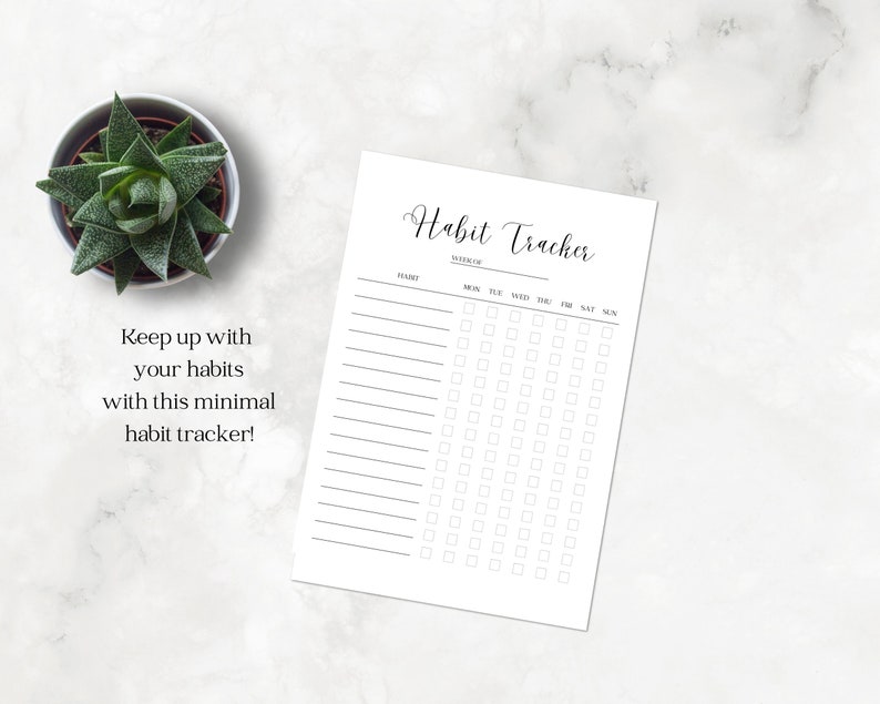 Daily Habit Tracker Printable Portrait Instant Download A4 - Etsy