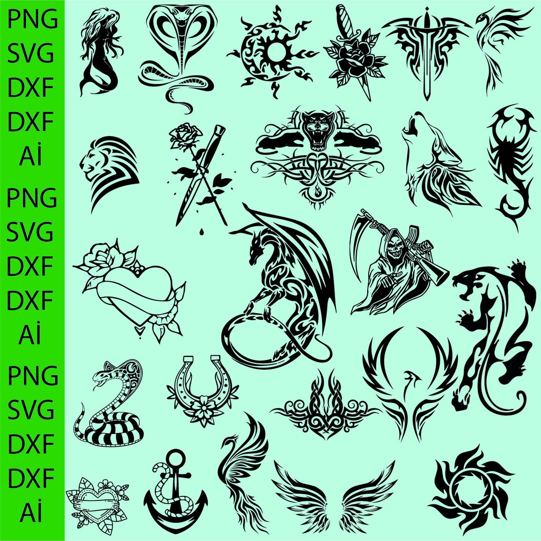 20 Traditional Tattoo SVG Bundle SVG Bundle for Cricut Etsy