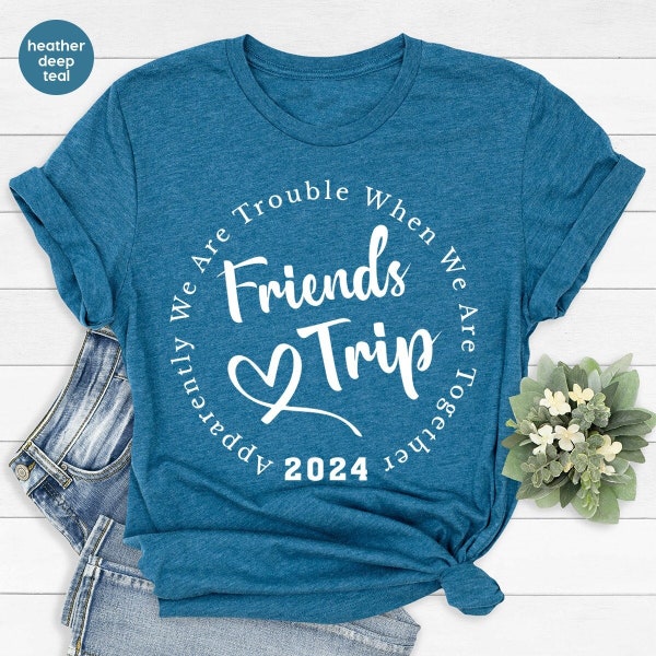 Chemise drôle de voyage d'amis, t-shirts graphiques de vacances d'amis, vêtements de voyage de filles, cadeau pour les meilleures amies, t-shirt de meilleure amie, chemise assortie de meilleure amie