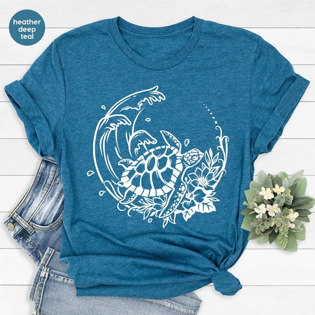 Turtle Shirt, Sea Turtle Gift, Save Ocean Tee, Save the Turtles Graphic ...