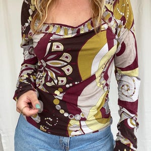 vintage Emilio Pucci designer jersey top boothals