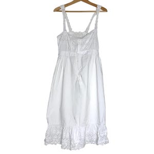ANTIQUE robe chemise de nuit en coton française nuisette en coton blanc - taille S/M