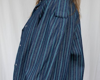 size S-XL handmade cotton striped coat
