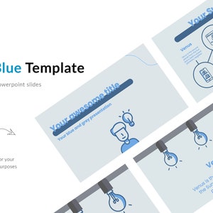 School Lecture Powerpoint Template - Gray and Blue Presentation