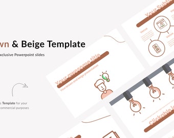 Drawing style Powerpoint Presentation Template - Brown and White