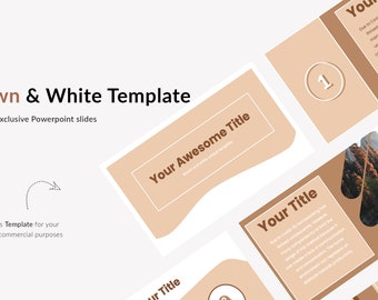 Modern Powerpoint Presentation Template - School Lecture Presentation - Brown & White