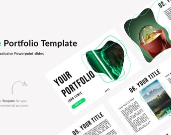 Social Media Portfolio - Design Portfolio - Digital Portfolio Template - Digital Photography Book - Powerpoint Presentation - Green & Lime