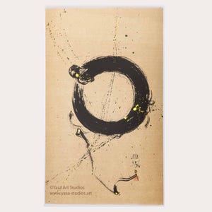 Hand-Painted Enso Circle Art: Japanese Ink Painting on Rice Paper