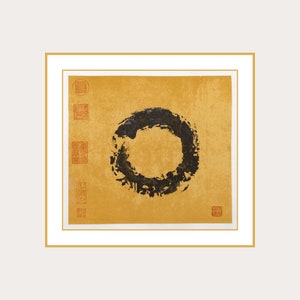 Enso painting framed for demonstration purposes.